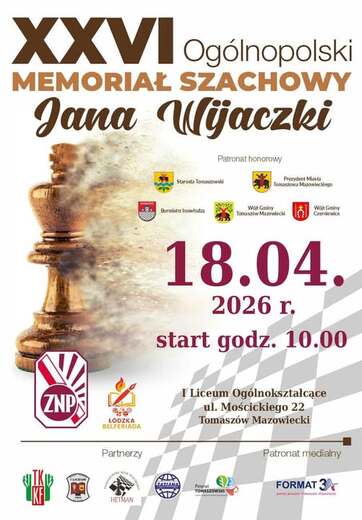 XXVI Og&oacute;lnopolski memoriał szzchowy Jana Wijaczki